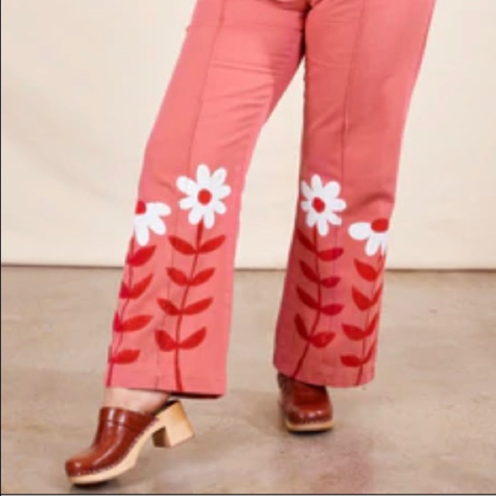 Big Bud Press Paintstamp Daisy pink western pants size Large